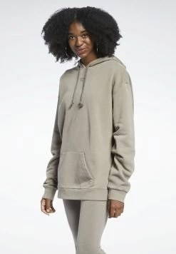 Reebok Classic Femme CLASSIC NATURAL DYE LONG FOUNDATION CASUAL HOODIE Sweat à Capuche Grey