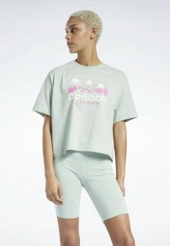 Reebok Classic T Shirt Imprimé Green Femme
