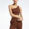 Reebok Classic Femme CLASSICS RIB ONE SHOULDER TANK Débardeur Brown