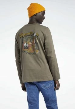 Reebok Classic Unisex DESTINATION CHINA T Shirt à Manches Longues Green