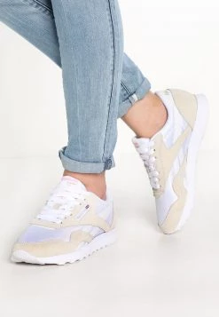 Reebok Classic Femme CLASSIC LEATHER NYLON BREATHABLE UPPER SHOES Baskets Basses White/light Grey