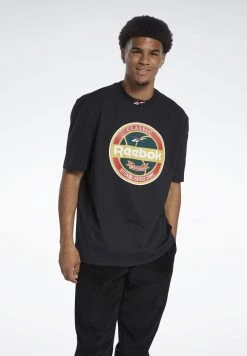 Reebok Classic Homme VINTAGE PACK CASUAL T Shirt Imprimé Black